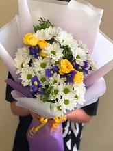 Букет цветов из:  Ирисы, Хризантемы и Розы #REPLACE_PRED# Сухарево